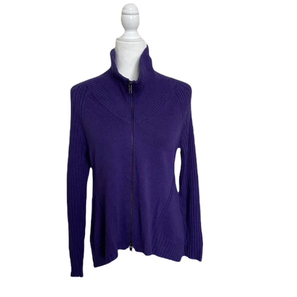 Eileen Fisher Merino Wool Zip Up Sweater